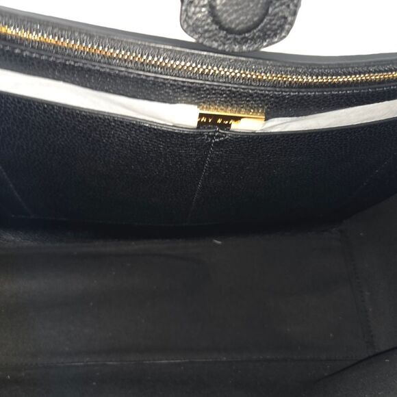 NWOT! Tory Burch Carson Black Leather Tote Bag - Picture 5 of 13